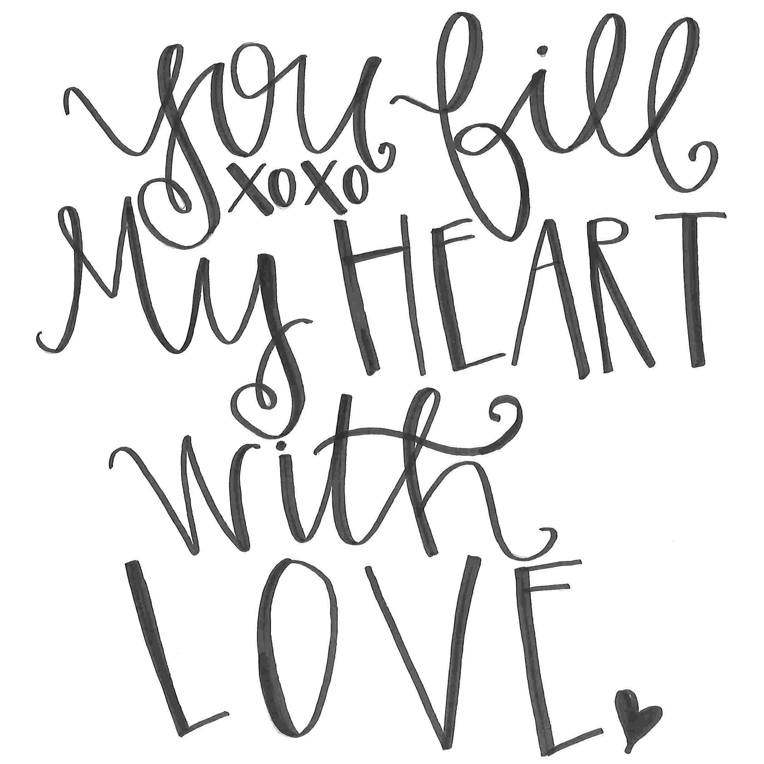 Trinx You Fill My Heart with Love Gray Handwriting Wrapped Canvas Textual Art Wayfair